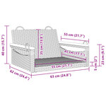 vidaXL Balancelle beige 63x62x40 cm résine tressée