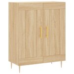 vidaXL Buffet haut Chêne sonoma 69 5x34x180 cm Bois d'ingénierie