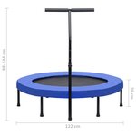 vidaXL Trampoline de fitness avec poignée et coussin de sécurité 122cm