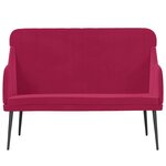 vidaXL Banc Rouge bordeaux 110x76x80 cm Velours