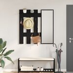 vidaXL Porte-manteau mural avec stockage avec miroir Chêne Noir 100 x 10 x 100 cm