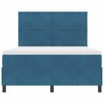 vidaXL Lit à ressorts avec matelas Bleu foncé 160 x 200 cm tissu