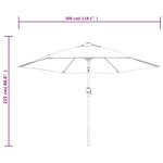 vidaXL Parasol d'extérieur avec LED et mât en acier 300 cm Taupe