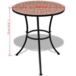 vidaXL Table de bistro Terre cuite 60 cm Mosaïque