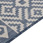 vidaXL Tapis à tissage plat d'extérieur 80x150 cm Rayures bleues