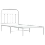 vidaXL Cadre de lit métal sans matelas avec tête de lit blanc 90x200cm