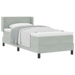 vidaXL Lit à ressorts avec matelas Gris clair 200 x 90 cm Polyester