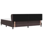 vidaXL Lit boxspring avec matelas Marron foncé 200 x 200 cm tissu