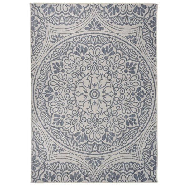 vidaXL Tapis à tissage plat d'extérieur 140x200 cm Motif bleu