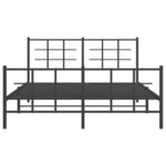 vidaXL Cadre de lit métal sans matelas avec pied de lit noir 160x200cm