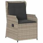vidaXL Banc de jardin avec coussin 2 Pièces Gris clair Poly rotin