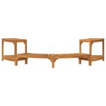 vidaXL Enceinte de bain à remous demi-ronde Marron 252 x 112 x 55 5 cm