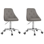 vidaXL Chaises pivotantes à manger lot de 2 Gris foncé Tissu