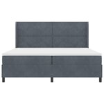 Lit Box Spring vidaXL avec Matelas Gris Foncé 200x200 cm Velours