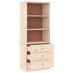 vidaXL Bibliothèque avec tiroirs ALTA 60x35x142 cm bois massif de pin