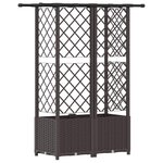 vidaXL Lit Élevé avec Treillis et Toit Marron 124 x 40 x 138 cm PP