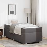 vidaXL Cadre de lit Gris 90 x 190 cm Faux cuir