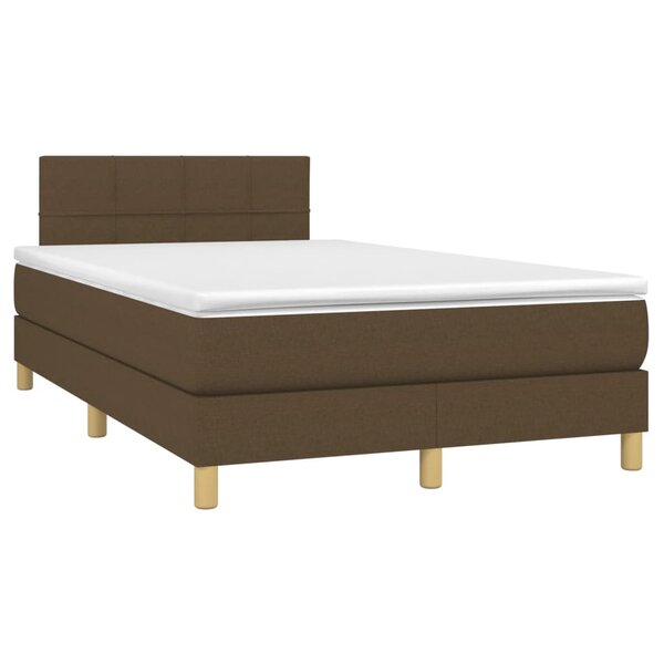 vidaXL Sommier à lattes de lit et matelas marron foncé 120x190cm tissu