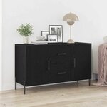 vidaXL Buffet Chêne noir 100 x 36 x 60 cm Bois d'ingénierie