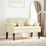 vidaXL Banc Chesterfield Crème 120 5 x 65 x 75 cm Cuir synthétique