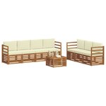vidaXL Ensembles de canapés 8 pc Naturel et Crème Bois d'Acacia Massif