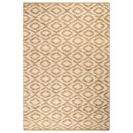 vidaXL Tapis tissé à la main Jute Tissu 120 x 180 cm Naturel et blanc