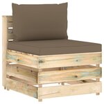 Vidaxl canapé de jardin 3 places avec coussins bois imprégné de vert