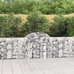 vidaXL Paniers à gabions arqués 2 Pièces 200x30x80/100 cm Fer galvanisé