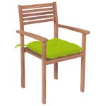 vidaXL Chaises de jardin empilables avec coussins 8 Pièces Teck solide