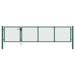 vidaXL Portillon Acier 350x75 cm Vert