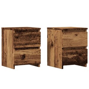 vidaXL Tables de chevet 2 Pièces vieux bois 30x30x40 cm bois d'ingénierie