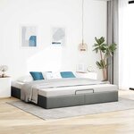 VidaXL Cadre de lit ottoman sans matelas gris foncé 160x200 cm tissu