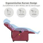 vidaXL Fauteuil inclinable de massage Rouge bordeaux Tissu