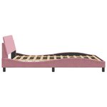 vidaXL Cadre de lit et tête de lit sans matelas rose 140x200cm velours