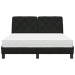 vidaXL Lit avec matelas noir 140x200 cm tissu