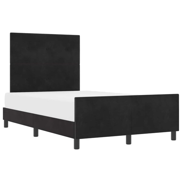 vidaXL Lit à ressorts avec tête de lit Noir 120 x 200 cm Velours