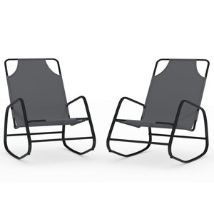 vidaXL Chaises longues à bascule 2 Pièces Gris Acier et textilène