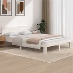 vidaXL Cadre de lit sans matelas blanc bois de pin massif 140x200 cm