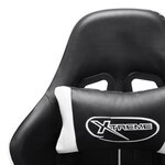 vidaXL Chaise de jeu Noir et blanc Cuir artificiel