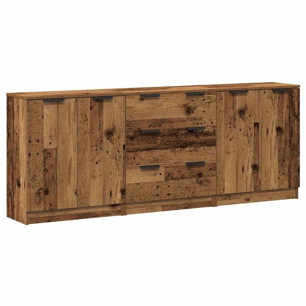 vidaXL Buffets 3 Pièces vieux bois 60x30x70 cm bois d'ingénierie