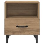 vidaXL Cabinet de chevet avec tiroir chêne artisanal 40 x 35 x 47.5 cm