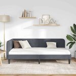 vidaXL Cadre de lit d'angle Gris foncé 90 x 190 cm Velours