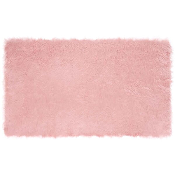 vidaXL Tapis en fausse Tafalla Rose 100 x 200 cm Polyester