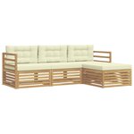 vidaXL Ensemble de canapés d'extérieur 4 pc Blanc et crème Polyester