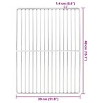 vidaXL Grille de barbecue 40 x 30 cm Acier inoxydable Argenté