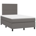 vidaXL Sommier à lattes de lit avec matelas et LED Gris 120x200 cm