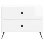 vidaXL Cabinet de chevet Blanc brillant 62 x 34 5 x 47 5 cm