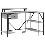 vidaXL Bureau Sonoma gris 120 x 79 x 86.5 cm Bois d'ingénierie