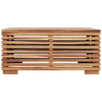 vidaXL Table et repose-pied de jardin avec coussin crème Bois de teck