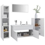 vidaXL Ensemble de meubles de salle de bain Blanc Bois d'ingénierie